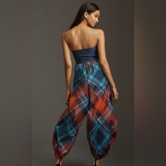 Anthropologie Navy and Plaid Jumpsuit - Picture 3 of 4